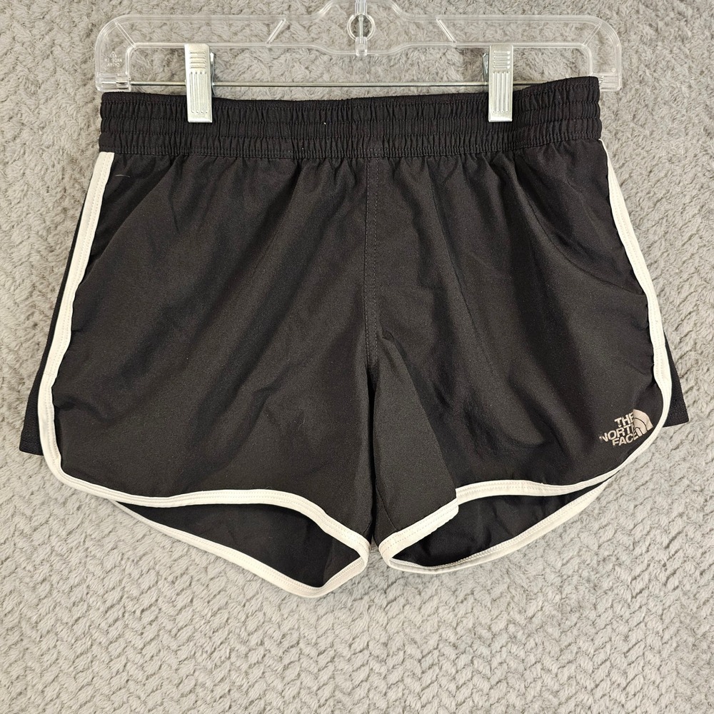 The North Face Womens‎ Black White Piping Running Athletic Shorts Size Small